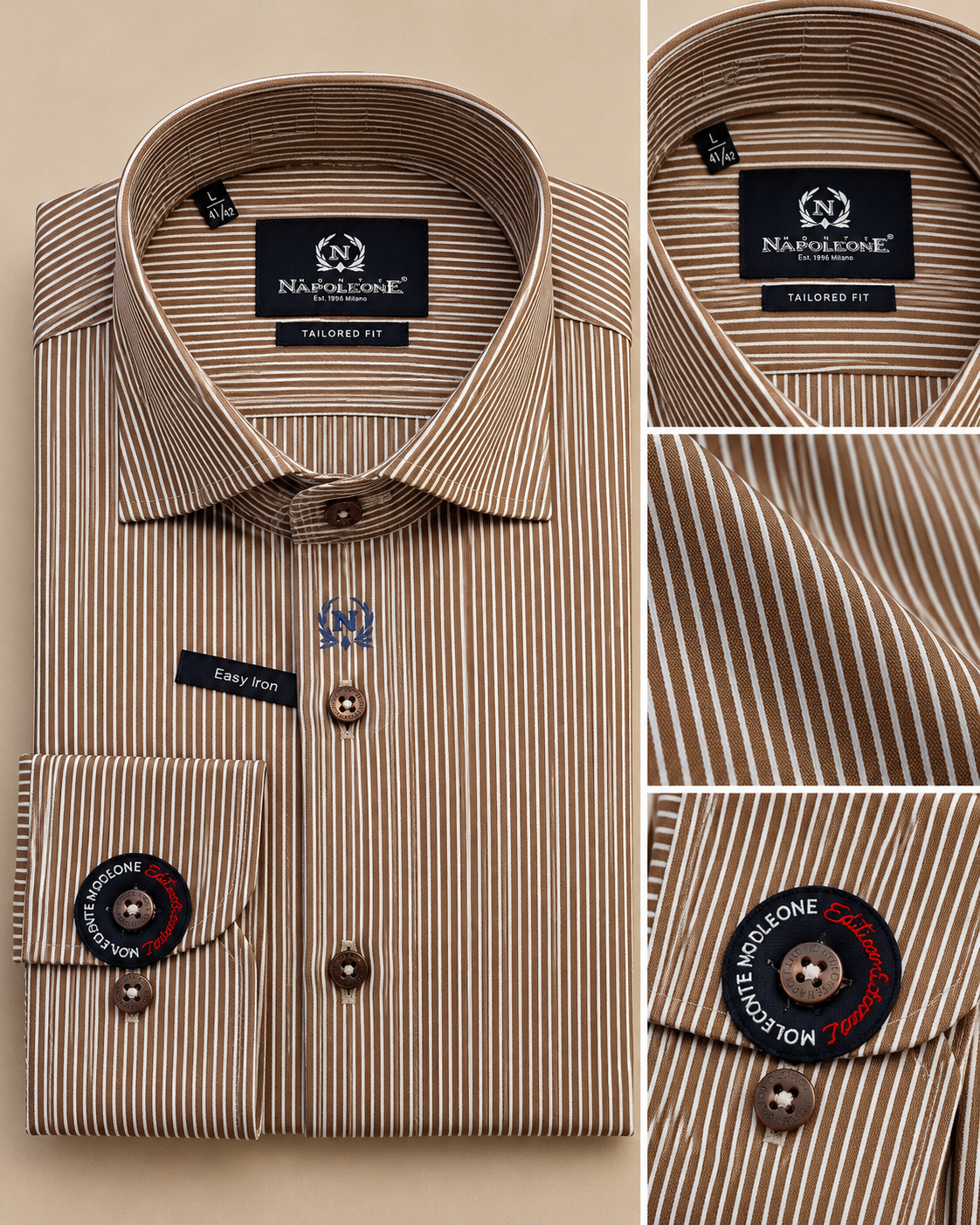 Brown & White Striped Shirt