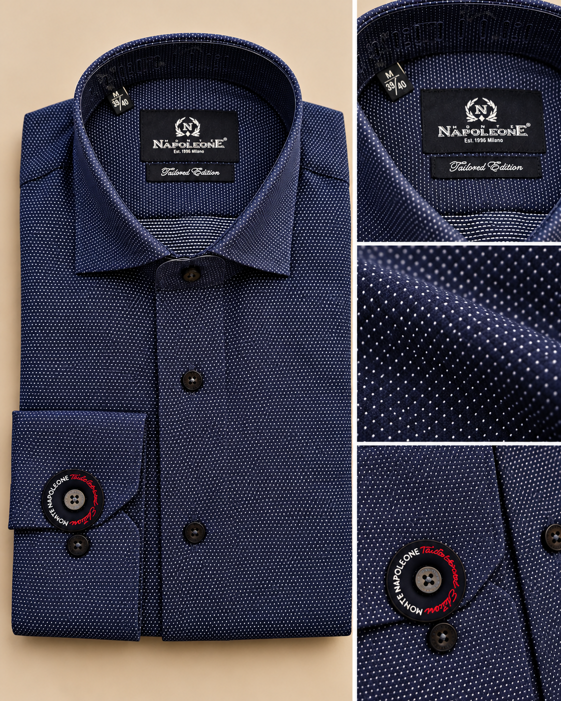 Navy Blue Micro-Dot Shirt